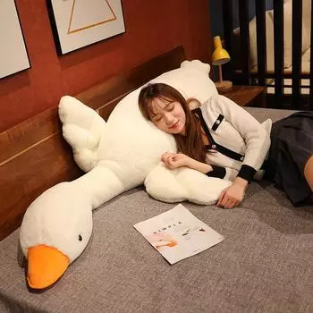 Милая большая белая гусь спальная подушка детские плюшевые игрушки куклы для девочек куклы куклы 80cm