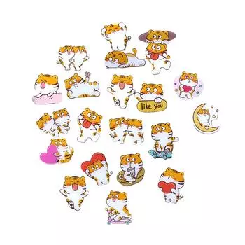 Милая брошь-булавка Милый мультяшный тигр Стиль прочный акриловый яркие цвета Широкое применение Милая булавка для