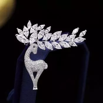 Милая брошь-булавка в виде оленя, модная инкрустированная цирконием, животное, универсальные креативные аксессуары