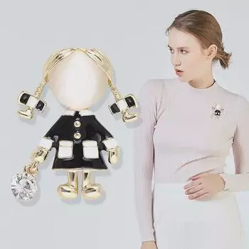 Милая брошь из камня кошачий глаз для девочек - модная инкрустация в виде капли масла Korean Version