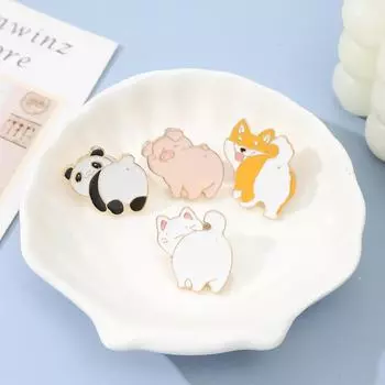 Милая брошь из сплава в виде японского мультяшного животного - значок с изображением кошки и панды для детских аксессуаров 291