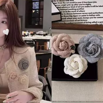 Милая брошь «Камелия», винтажные булавки для воротника со стразами, кавайные булавки в виде цветка, ювелирные изделия, подарки Style 7