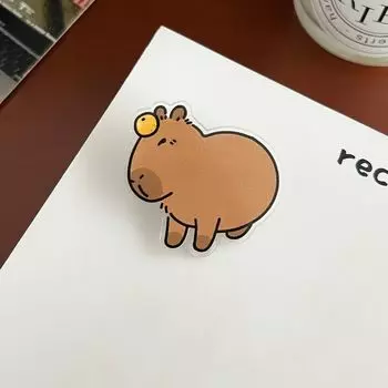 Милая брошь-нагрудник в виде капибары, значок-животное в виде капибары, украшение на акрил, булавка-девочка в виде капибары Style H