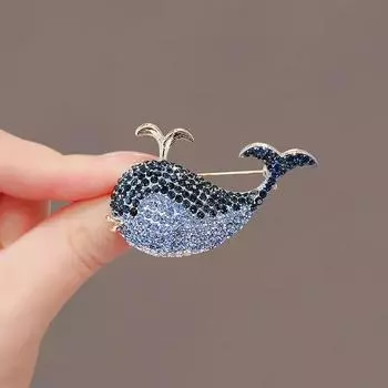 Милая брошь в виде синего кита для женщин, дизайнерская брошь Sense Niche, высококачественная булавка в виде морского животного, аксессуары для костюма на любой вкус