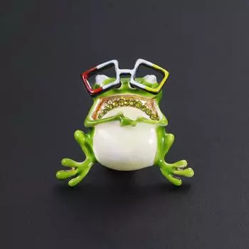 Милая брошь в виде стеклянных очков с каплями масла, мультяшная одежда, аксессуары, булавки, ювелирные изделия One Size зелёный
