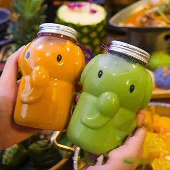 Милая бутылка для воды в виде слона, мультяшная чашка для питья молока и чая, портативная бутылка для кухни 500ML