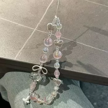 Милая цепочка для мобильного телефона Y2K с бабочкой и звездой, короткая подвеска на запястье, брелок для ключей для девочек, сумка, кулон, чехол для телефона, шнурок, цепочка, подарок