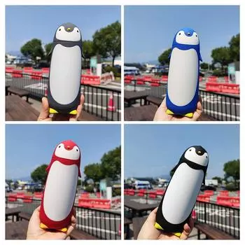 Милая чашка с пингвином, двойная чашка из нержавеющей стали для воды, креативная бутылка, чашка для воды для студентов . Мультфильм C T6E9 Red-280ml