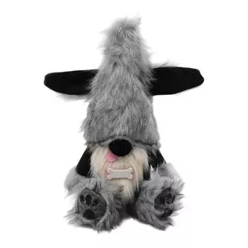 Милая черная собачка-гоблин, безликая кукла, украшение в виде собаки-гнома с высунутым языком One Size