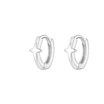 Милая четырехконечная звезда крест ушная пряжка летний простой темперамент холодный ветер круг маленькая серьга прилив