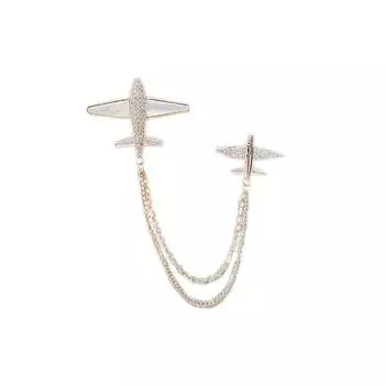 Милая циркониевая брошь-самолет, булавки на лацкан, кисточка, цепочка, роскошный значок в виде самолета, броши для костюмов для женщин и мужчин, аксессуары для одежды