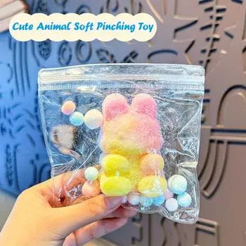 Милая цветная игрушка-кошачий коготь, игрушка-фиджет, кролик, медведь, мягкая игрушка-зажим, разминающая игрушка, игрушка для снятия стресса, игрушка-вентилятор для детской вечеринки as the picture