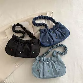 Милая цветная ромбовидная одноместная сумка для подмышек, складывается, модная сумка, одно плечо, сумка для девочки, облачная сумка для девочки