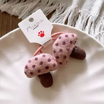 Милая цветочная резинка для волос с грибами, кольцо, детский подарок, для девочки, эластичная резинка для волос, аксессуары, головной убор, украшение about 5 cm