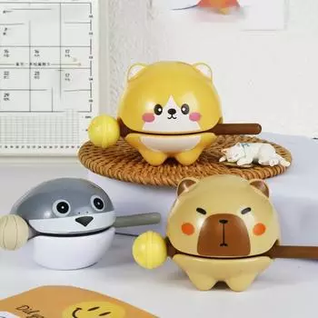 Милая деревянная игрушка-стук, безопасная ударная игрушка, барабанная палочка, деревянный инструмент, храмовая рыбка, деревянный барабан, снятие стресса A6