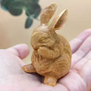Милая деревянная резьба Зодиакальный кролик настольное украшение украшение для дома подарок для одноклассников рождественские гифки