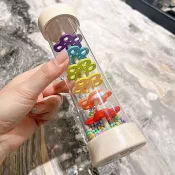 Милая детская дождевая палочка, погремушка, детская развивающая игрушка, создатель дождя, сенсорные игрушки для детей 9.5cm