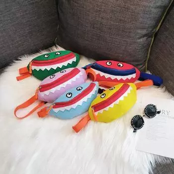 Милая детская мини-поясная сумка Little Monster, сумка для пеленания для мальчиков и девочек, сумка-мешок двойного назначения Little Devil, универсальная сумка-мессенджер фиолетовый