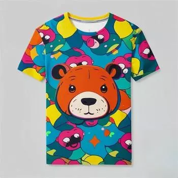 Милая детская одежда с рисунком капибары, футболка для мальчиков с коротким рукавом, детская летняя одежда, забавная повседневная одежда для девочек, топы с круглым вырезом 120