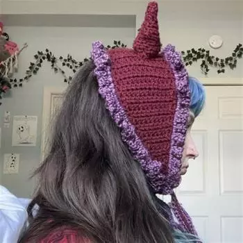 Милая детская шапка с ушками медведя, связанная вручную, теплая защита для ушей, детский шарф на шнуровке Lace-up average size