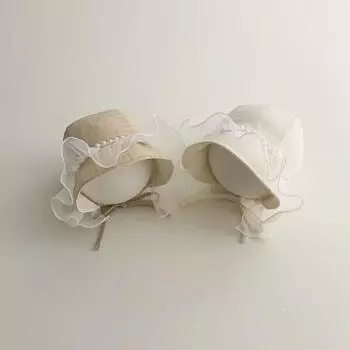 Милая детская шапочка принцессы, винтажная цветная кружевная шапка с жемчугом для маленьких девочек, весна-осень, От 0 до 2 лет, милая шапка для фотосессии новорожденных