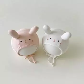 Милая детская шапочка с подвеской в виде ушка животного, завязками, больничными шапочками, шапочками для новорожденных, шапочками для кормления, чепчиками для тепла на осень-зиму кофейный