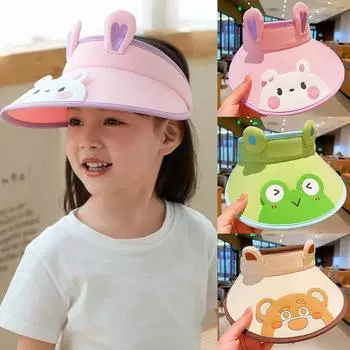 Милая детская шляпа от солнца с рисунком для мальчиков и девочек, летняя шляпа с защитой от ультрафиолета, большая шляпа с карнизом, защита от солнца, пустой цилиндр