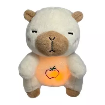 Милая детская звуковая машина Capybara с музыкальными огнями, ритмичным дыханием и движениями, детская соска для сна, музыкальная игрушка для новорожденных White