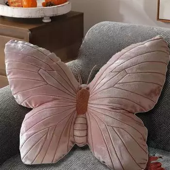 Милая девица розовая бабочка подушка плюшевые мягкие плюшевые животные реалистичные бабочки подушка домашний декор