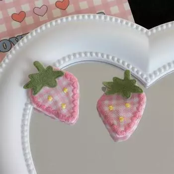 Милая девочка розовые клубнички и бантики заколки для волос милые тканевые клубничные заколки для волос заколки для волос девичье сердце головные уборы аксессуары