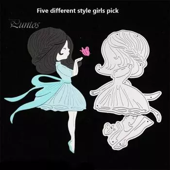 Милая девушка резки Die DIY записки фотоальбом бумаги ремесла инструмент для тиснения серебряный