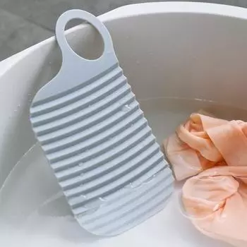 Милая доска для мытья рук для дома с маленькой щеткой, ручная доска для мытья рук, прочная, нескользящая, долговечная белый