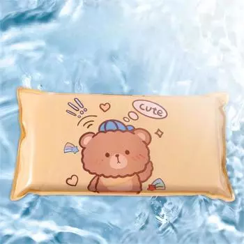 Милая дышащая охлаждающая подушка из хлопка с пузырьками и рисунком из мультфильма, ледяная подушка без инъекций воды, губчатая ледяная подушка для сна в полдень