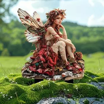 Милая Фея Мини Фигурка Акриловый Цветок Фея Статуэтка Скульптуры Садовый Колышек Газон Style 4