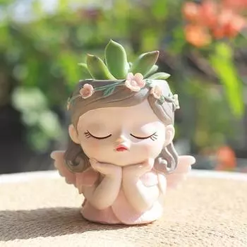Милая фея смоляной настольный садовый суккулентный горшок креативный садовый декоратор цветочный горшок контейнер украшение для дома