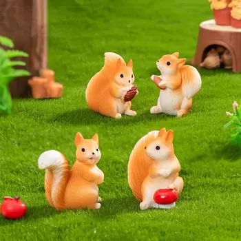 Милая фигурка белки из смолы, сосновые шишки, кавайные аксессуары, украшение для дома, стол, сад, домашний декор, украшения, детская игрушка, подарок