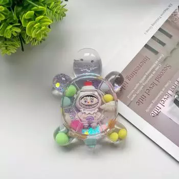 Милая фигурка черепахи Лабубу с текучим песком и маслом, 9,3 см Purple