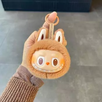 Милая фигурка кролика Лалы, кукла Tide Play, виниловый плюшевый кулон для головы 11cm светло-коричневого