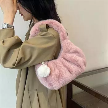 Милая французская модная плюшевая сумка-пельмень 2024 года, новая высококачественная простая модная сумка-мессенджер через плечо хаки