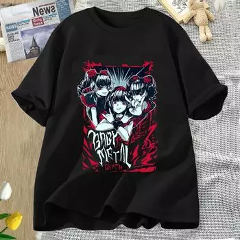 Милая футболка рок-группы BABYMETAL для женщин, крутая летняя футболка в стиле Харадзюку для мужчин и женщин, футболки с графикой, одежда S