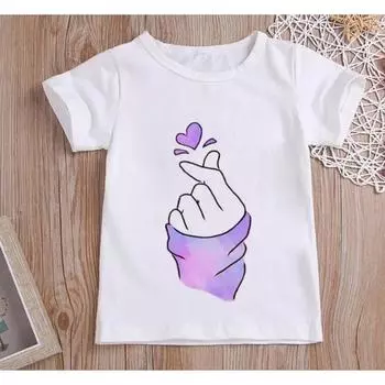 Милая футболка с принтом GirlsThan Heart унисекс Harajuku футболка детская одежда с рисунком топ на возраст от 1 до 13 лет детская одежда на день рождения 4T(110cm)