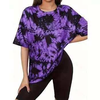 Милая футболка с принтом «любовь», летняя женская повседневная уличная одежда, футболки с круглым вырезом в стиле Харадзюку, женские футболки, топы, модная одежда больших размеров XS фиолетовый