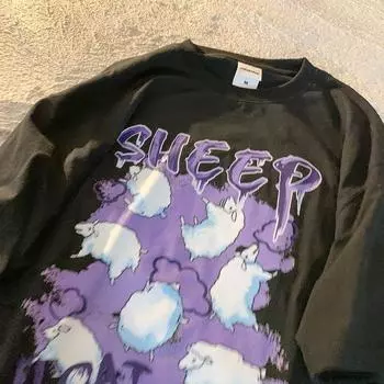 Милая футболка с принтом ягненка для мужчин и женщин из чистого хлопка, летняя модная тенденция, повседневный удобный топ с короткими рукавами для пар, Harajuku S белый