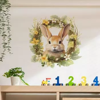 Милая гирлянда с кроликами для детской спальни, детского сада, фон, декоративные настенные наклейки 39*39CM/fun-f52