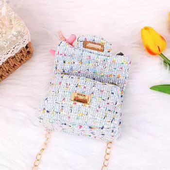 Милая хлопковая льняная маленькая квадратная мини-сумочка через плечо для девочек as the picture
