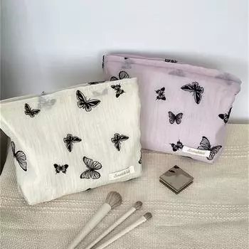 Милая холщовая косметичка, сумка для хранения вещей, дорожная многофункциональная сумка для хранения, косметичка, чехол для инструментов, большой пенал