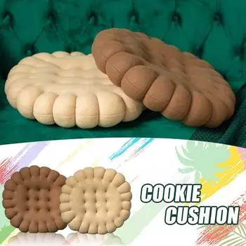 Милая и интересная напольная круглая подушка для сиденья в виде печенья, мягкая удобная подушка для медитации для украшения дома 50x50cm