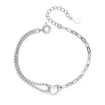 Милая и классная цепочка для подруги, милая и маленькая, свежая любовь, литературный и персонализированный двухслойный полый браслет в форме сердца для женщин