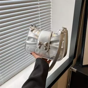 Милая и классная сумка-бантик для женщин 2024 года, новая весенне-летняя модная сумка-мессенджер через плечо, повседневная розовая маленькая сумка для девочек чёрный