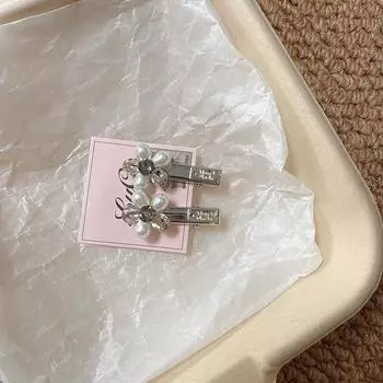 Милая и крутая металлическая миниатюрная заколка для волос в виде цветка, корейская заколка для волос с отделкой стразами, женский аксессуар для волос